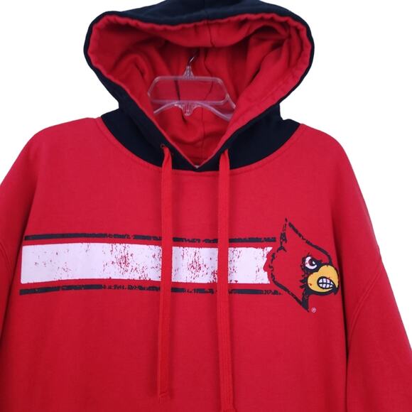 University of Louisville Cardinals Hooded Sweatshirt XL XLARGE Men Red, Pockets - Picture 3 of 4